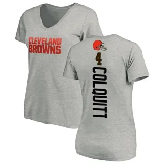 Britton Colquitt Women's Cleveland Browns Backer V-Neck T-Shirt - Ash