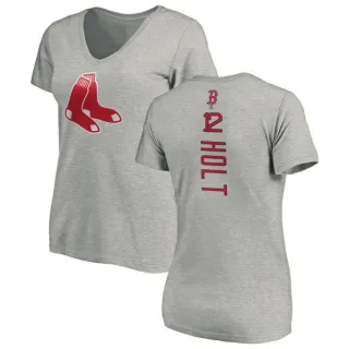 Brock Holt Women's Boston Red Sox Backer Slim Fit T-Shirt - Ash