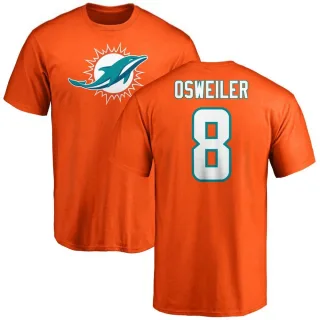 Brock Osweiler Miami Dolphins Name & Number Logo T-Shirt - Orange