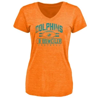 Brock Osweiler Women's Miami Dolphins Flanker Tri-Blend T-Shirt - Orange