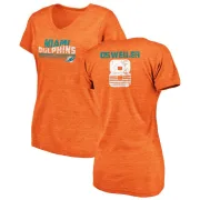 Brock Osweiler Women's Miami Dolphins Retro Tri-Blend V-Neck T-Shirt - Orange