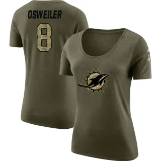 Brock Osweiler Women's Miami Dolphins Salute to Service Olive Legend Scoop Neck T-Shirt