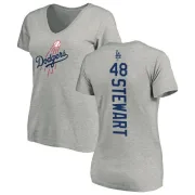 Brock Stewart Women's Los Angeles Dodgers Backer Slim Fit T-Shirt - Ash