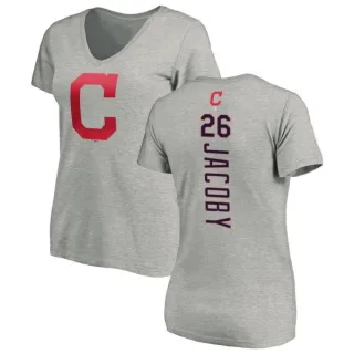 Brook Jacoby Women's Cleveland Indians Backer Slim Fit T-Shirt - Ash