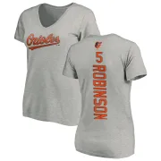 Brooks Robinson Women's Baltimore Orioles Backer Slim Fit T-Shirt - Ash