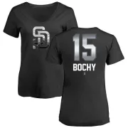 Bruce Bochy Women's San Diego Padres Midnight Mascot V-Neck T-Shirt - Black