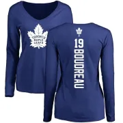 Bruce Boudreau Women's Toronto Maple Leafs Backer V-Neck Long-Sleeve T-Shirt - Royal