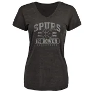 Bruce Bowen Women's San Antonio Spurs Black Baseline Tri-Blend T-Shirt