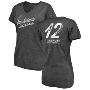 Bruce Bowen Women's San Antonio Spurs Black Sideline Tri-Blend V-Neck T-Shirt