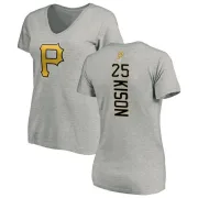 Bruce Kison Women's Pittsburgh Pirates Backer Slim Fit T-Shirt - Ash