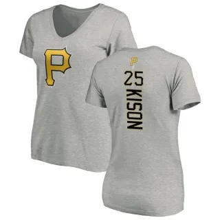 Bruce Kison Women's Pittsburgh Pirates Backer Slim Fit T-Shirt - Ash