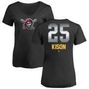 Bruce Kison Women's Pittsburgh Pirates Midnight Mascot V-Neck T-Shirt - Black