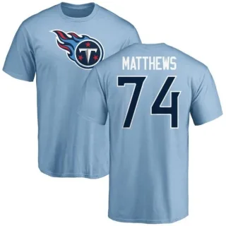 Bruce Matthews Tennessee Titans Name & Number Logo T-Shirt - Light Blue