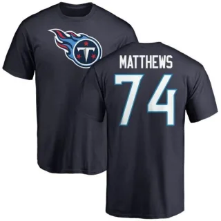 Bruce Matthews Tennessee Titans Name & Number Logo T-Shirt - Navy