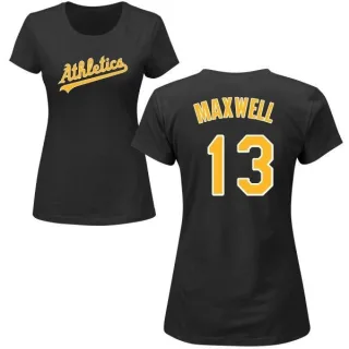 Bruce Maxwell Women's Oakland Athletics Name & Number T-Shirt - Black