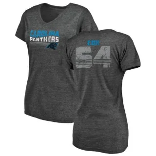 Bryan Cox Women's Carolina Panthers Retro Tri-Blend V-Neck T-Shirt - Black