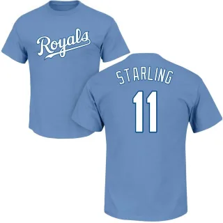 Bubba Starling Kansas City Royals Name & Number T-Shirt - Light Blue