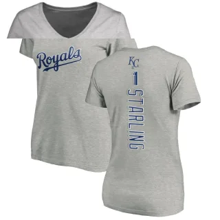 Bubba Starling Women's Kansas City Royals Backer Slim Fit T-Shirt - Ash