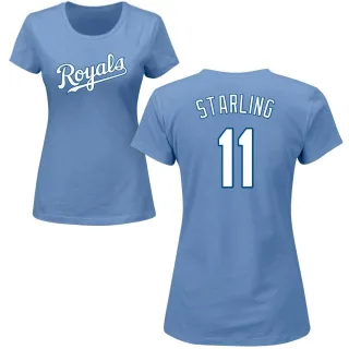 Bubba Starling Women's Kansas City Royals Name & Number T-Shirt - Light Blue