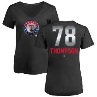 Bubba Thompson Women's Texas Rangers Midnight Mascot V-Neck T-Shirt - Black