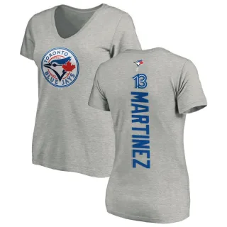 Buck Martinez Women's Toronto Blue Jays Backer Slim Fit T-Shirt - Ash