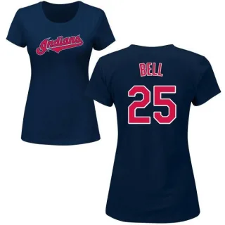 Buddy Bell Women's Cleveland Indians Name & Number T-Shirt - Navy