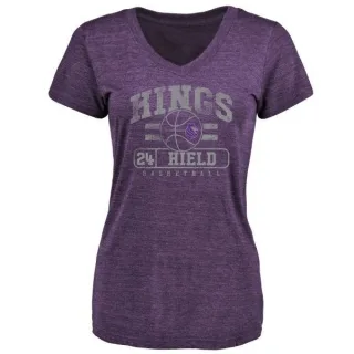 Buddy Hield Women's Sacramento Kings Purple Baseline Tri-Blend T-Shirt