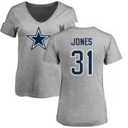 Byron Jones Women's Dallas Cowboys Name & Number Logo T-Shirt - Ash