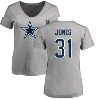 Byron Jones Women's Dallas Cowboys Name & Number Logo T-Shirt - Ash