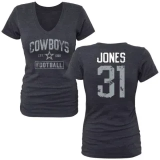 Byron Jones Women's Dallas Cowboys Name & Number Tri-Blend T-Shirt - Navy