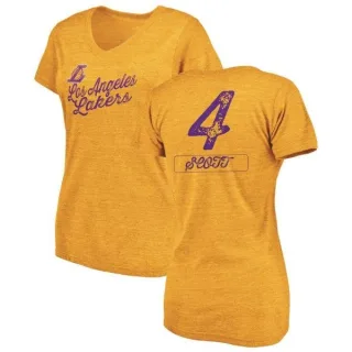 Byron Scott Women's Los Angeles Lakers Gold Sideline Tri-Blend V-Neck T-Shirt