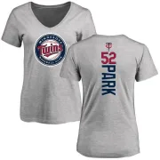 Byung-Ho Park Women's Minnesota Twins Backer Slim Fit T-Shirt - Ash