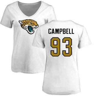 Calais Campbell Women's Jacksonville Jaguars Name & Number Logo Slim Fit T-Shirt - White