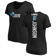 Calvin Johnson Women's Detroit Lions Backer Slim Fit T-Shirt - Black