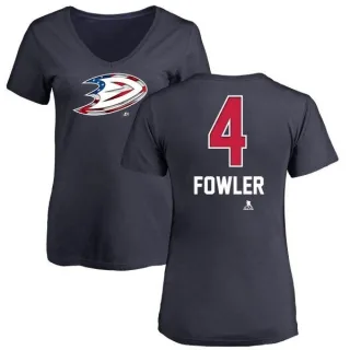 Cam Fowler Women's Anaheim Ducks Name and Number Banner Wave V-Neck T-Shirt - Navy