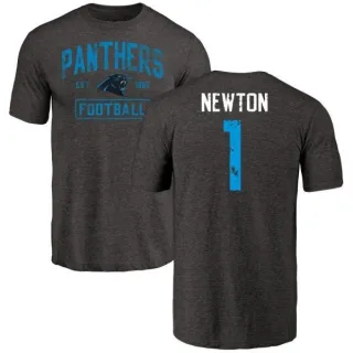 Cam Newton Carolina Panthers Black Distressed Name & Number Tri-Blend T-Shirt