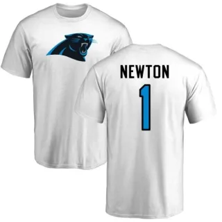 Cam Newton Carolina Panthers Name & Number Logo T-Shirt - White