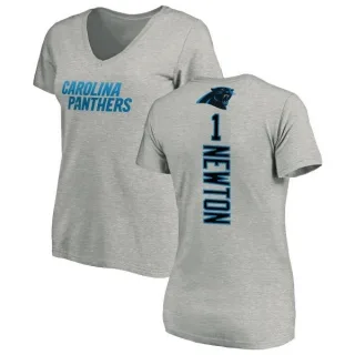 Cam Newton Women's Carolina Panthers Backer V-Neck T-Shirt - Ash