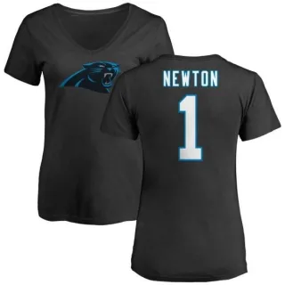 Cam Newton Women's Carolina Panthers Name & Number Logo Slim Fit T-Shirt - Black