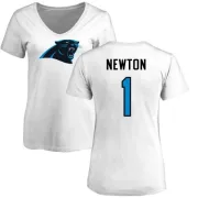 Cam Newton Women's Carolina Panthers Name & Number Logo Slim Fit T-Shirt - White