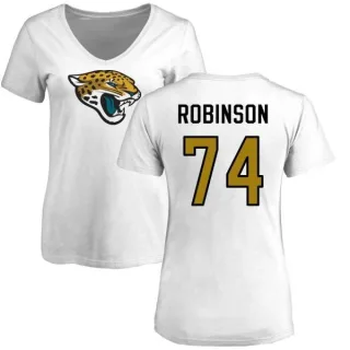 Cam Robinson Women's Jacksonville Jaguars Name & Number Logo Slim Fit T-Shirt - White