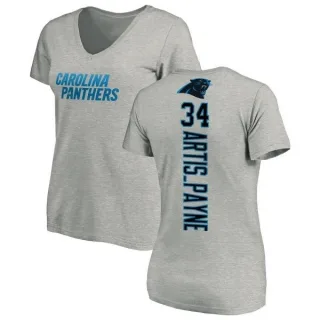 Cameron Artis-Payne Women's Carolina Panthers Backer V-Neck T-Shirt - Ash