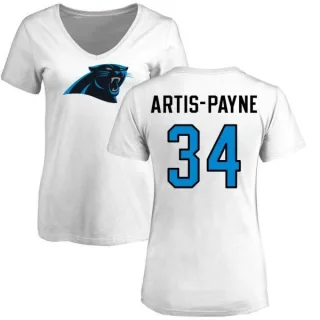 Cameron Artis-Payne Women's Carolina Panthers Name & Number Logo Slim Fit T-Shirt - White