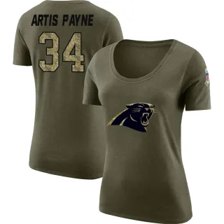 Cameron Artis-Payne Women's Carolina Panthers Salute to Service Olive Legend Scoop Neck T-Shirt