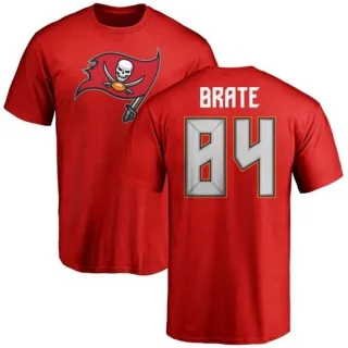 Cameron Brate Tampa Bay Buccaneers Name & Number Logo T-Shirt - Red