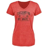 Cameron Brate Women's Tampa Bay Buccaneers Flanker Tri-Blend T-Shirt - Red