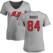 Cameron Brate Women's Tampa Bay Buccaneers Name & Number Logo Slim Fit T-Shirt - Ash