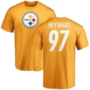 Cameron Heyward Pittsburgh Steelers Name & Number Logo T-Shirt - Gold