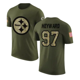 Cameron Heyward Pittsburgh Steelers Olive Salute to Service Legend T-Shirt