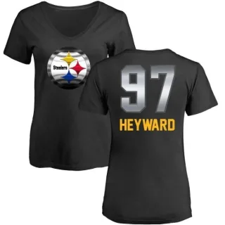 Cameron Heyward Women's Pittsburgh Steelers Midnight Mascot T-Shirt - Black